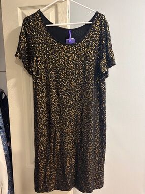 Black with gold sequins maternity dress
